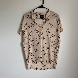 Blush with leopard print blouse